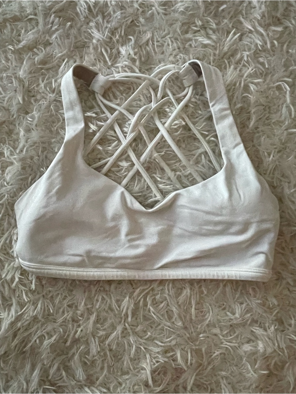 Lululemon White Crisscross Back Sports Bra